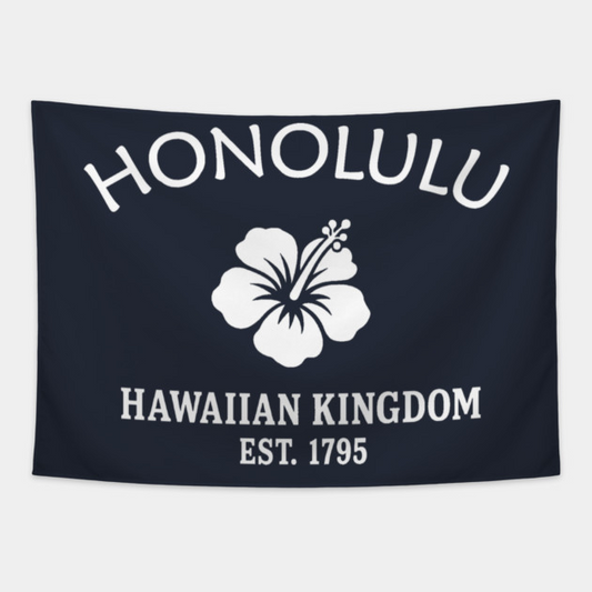 Honolulu Hawaii Vintage Retro Tapestry - White Logo
