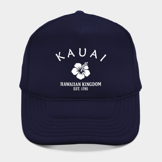 Kauai Hawaii Vintage Retro Hat - White Logo - Various Colors