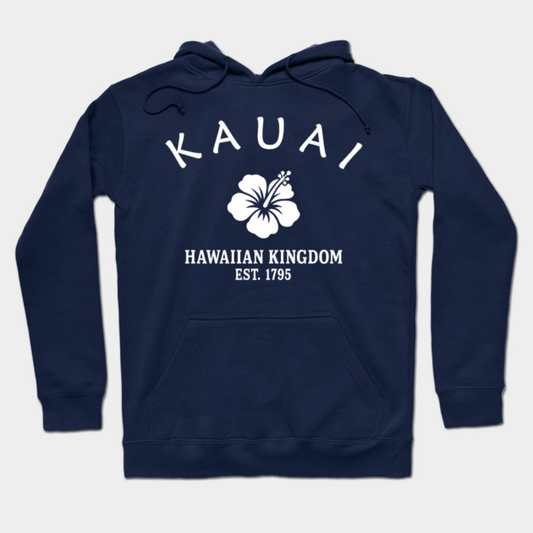 Kauai Hawaii Vintage Retro Hoodie - White Logo - Various Colors