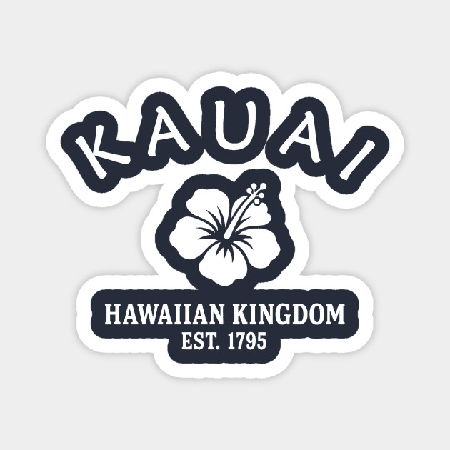 Kauai Hawaii Vintage Retro Magnet - White Logo