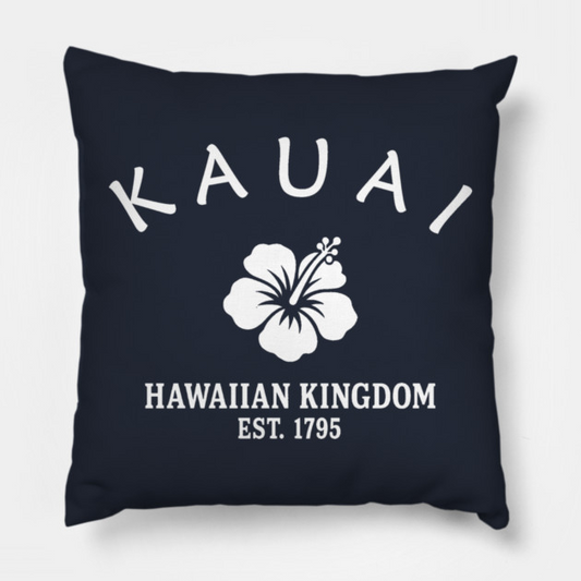 Kauai Hawaii Vintage Retro Throw-Pillow - White Logo