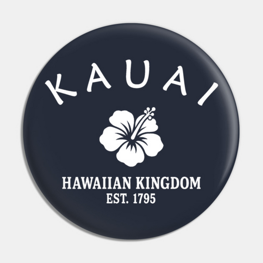 Kauai Hawaii Vintage Retro Pin - White Logo