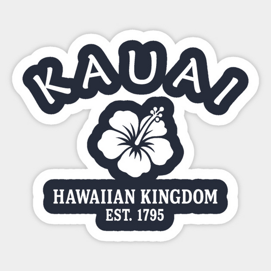 Kauai Hawaii Vintage Retro Sticker - White Logo