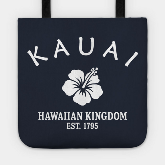 Kauai Hawaii Vintage Retro Tote - White Logo