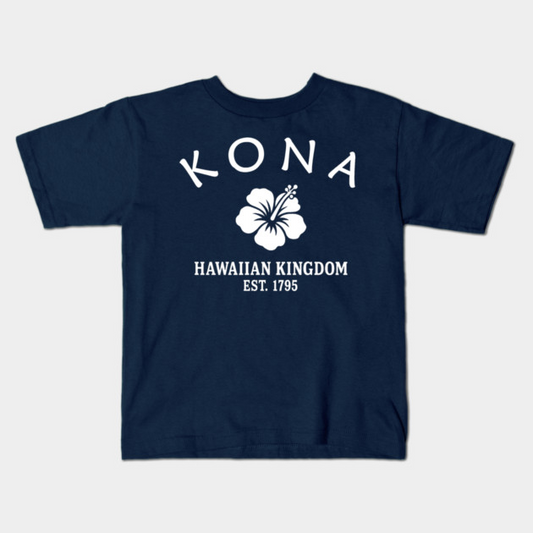 Kona Hawaii Vintage Retro Kids T-Shirt - White Logo - Various Colors