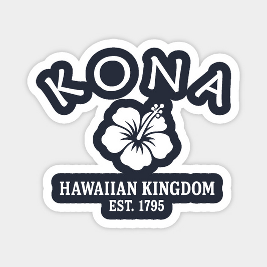 Kona Hawaii Vintage Retro Magnet - White Logo