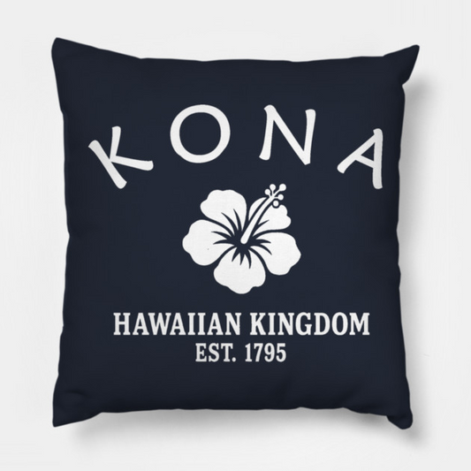 Kona Hawaii Vintage Retro Throw-Pillow - White Logo