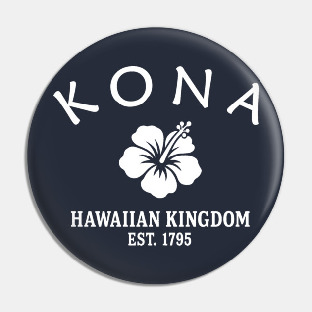 Kona Hawaii Vintage Retro Pin - White Logo