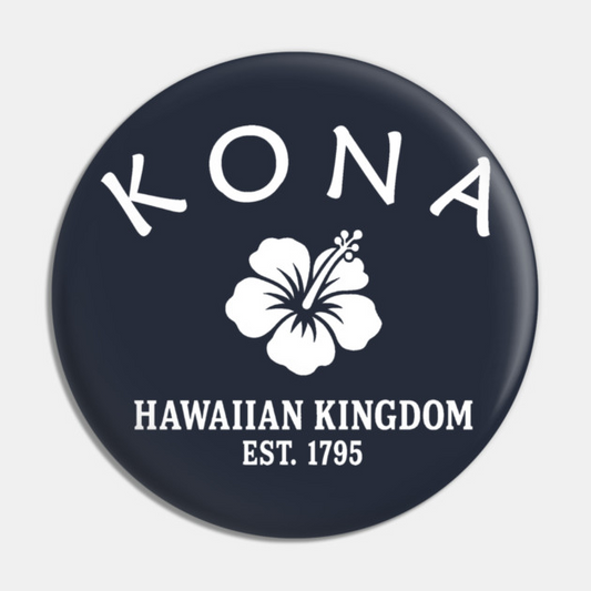 Kona Hawaii Vintage Retro Pin - White Logo