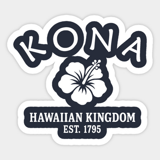 Kona Hawaii Vintage Retro Sticker - White Logo