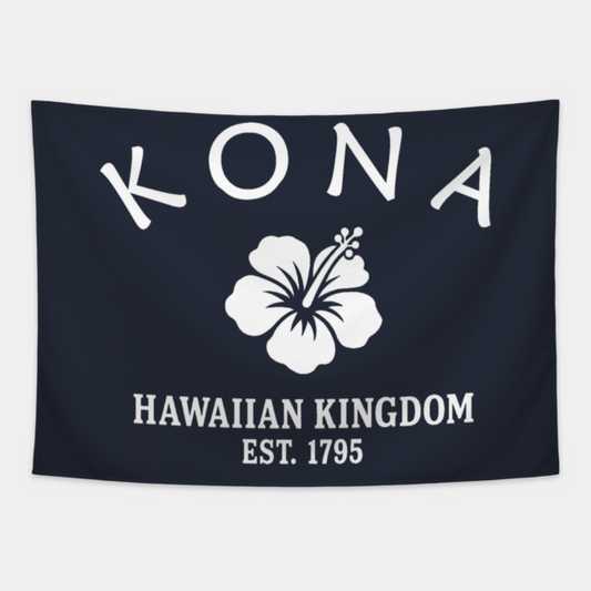 Kona Hawaii Vintage Retro Tapestry - White Logo