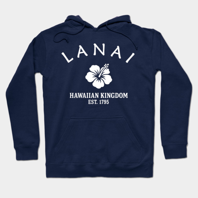 Lanai Hawaii Vintage Retro Hoodie - White Logo - Various Colors