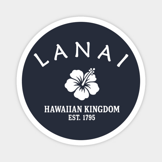 Lanai Hawaii Vintage Retro Magnet - White Logo