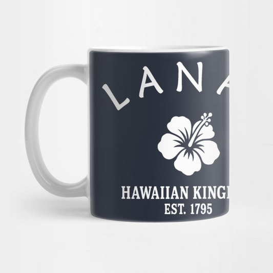 Lanai Hawaii Vintage Retro Mug - White Logo