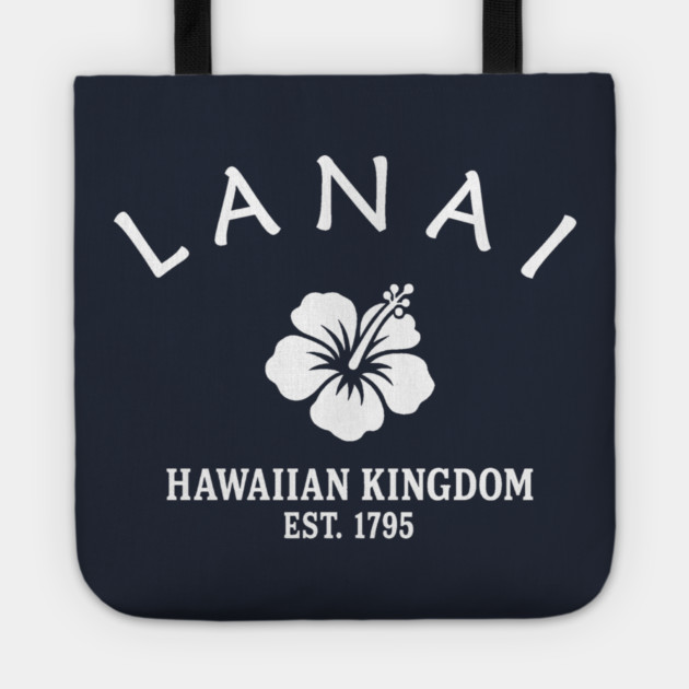 Lanai Hawaii Vintage Retro Tote - White Logo