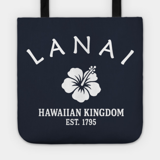 Lanai Hawaii Vintage Retro Tote - White Logo
