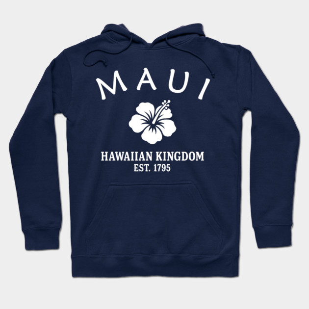 Maui Hawaii Vintage Retro Hoodie - White Logo - Various Colors
