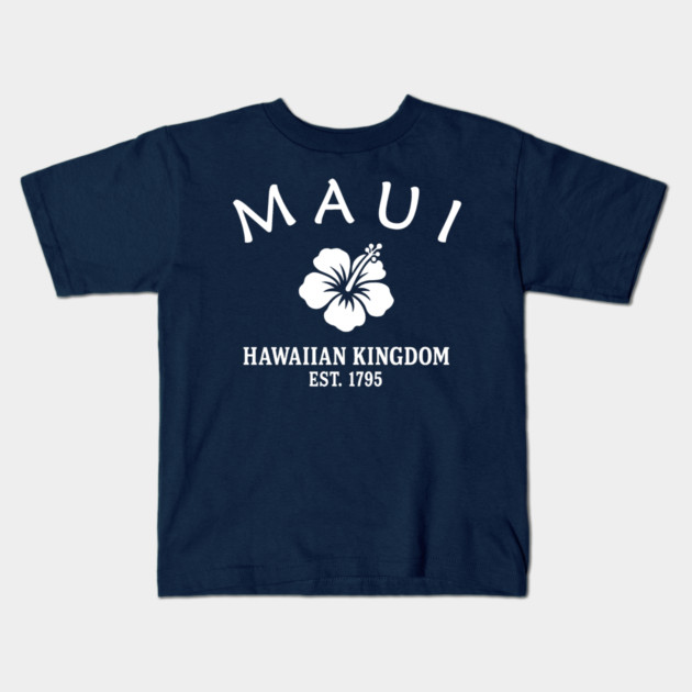 Maui Hawaii Vintage Retro Kids T-Shirt - White Logo - Various Colors