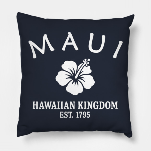 Maui Hawaii Vintage Retro Throw-Pillow - White Logo