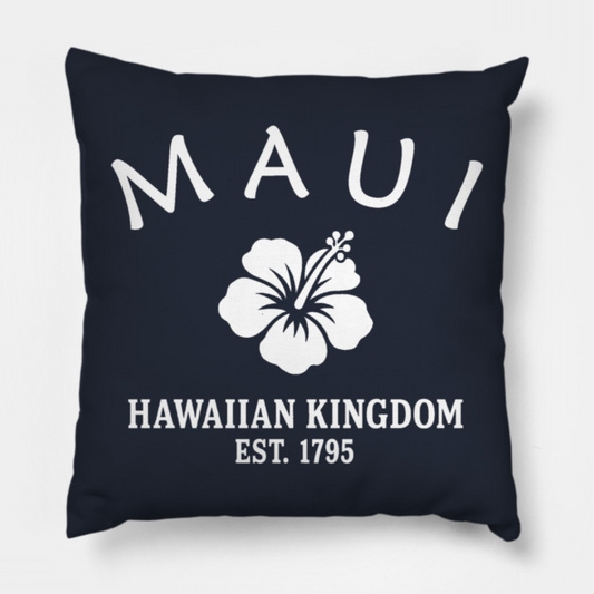 Maui Hawaii Vintage Retro Throw-Pillow - White Logo