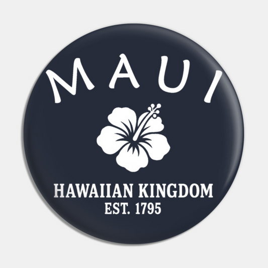Maui Hawaii Vintage Retro Pin - White Logo