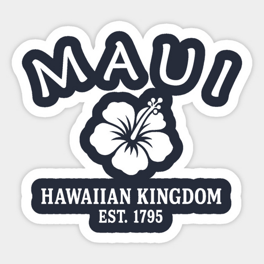 Maui Hawaii Vintage Retro Sticker - White Logo