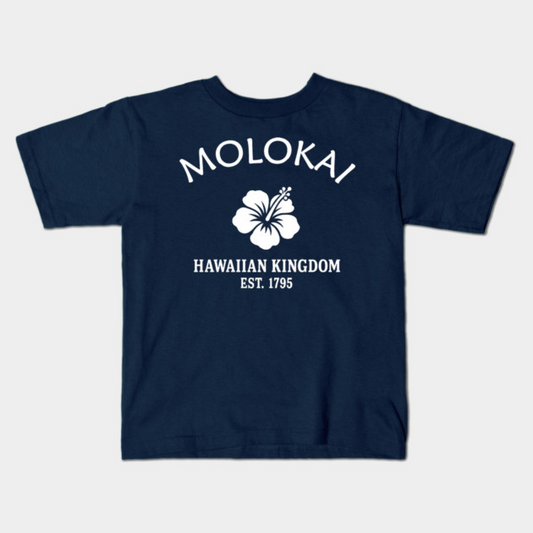 Molokai Hawaii Vintage Retro Kids T-Shirt - White Logo - Various Colors