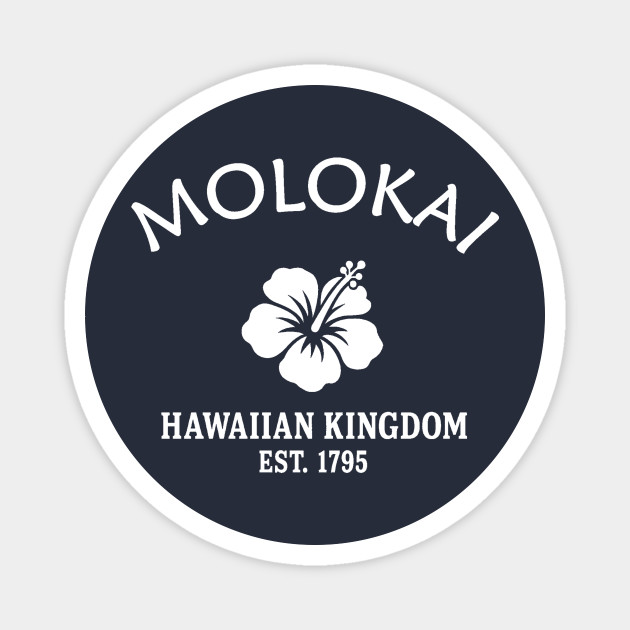 Molokai Hawaii Vintage Retro Magnet - White Logo