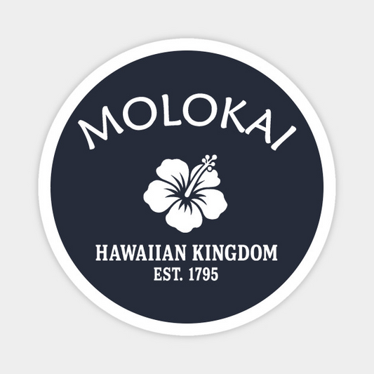 Molokai Hawaii Vintage Retro Magnet - White Logo