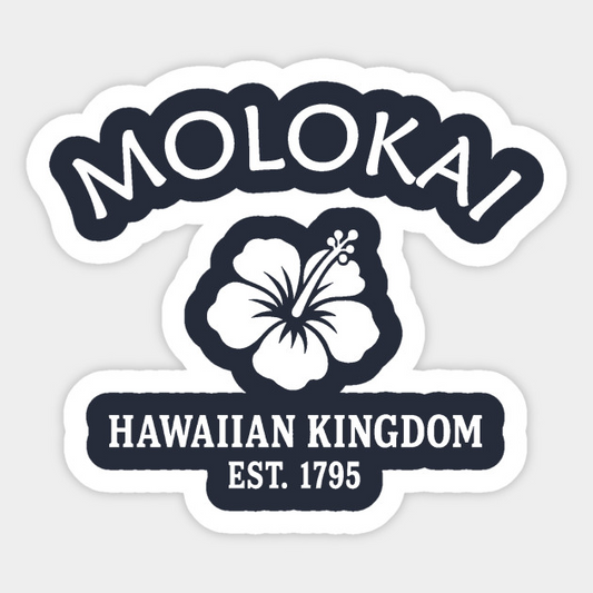 Molokai Hawaii Vintage Retro Sticker - White Logo