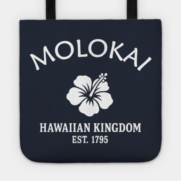Molokai Hawaii Vintage Retro Tote - White Logo
