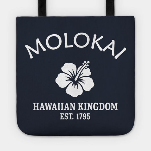 Molokai Hawaii Vintage Retro Tote - White Logo