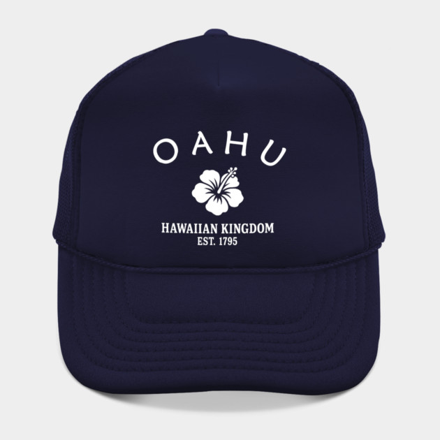 Oahu Hawaii Vintage Retro Hat - White Logo - Various Colors