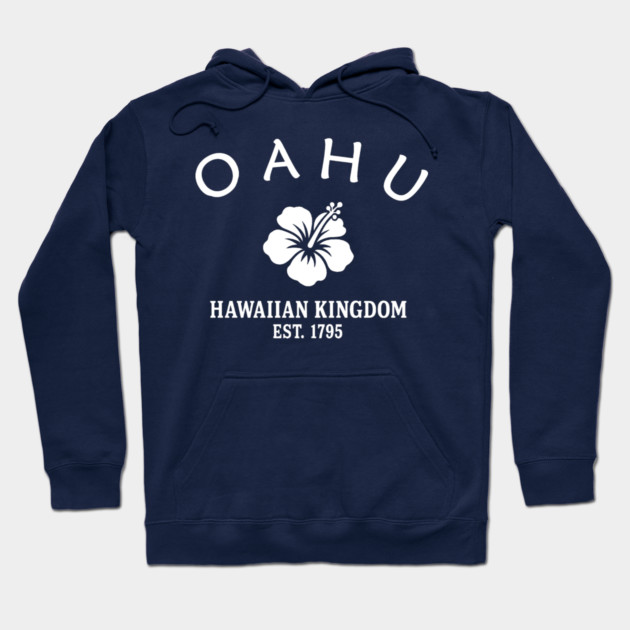 Oahu Hawaii Vintage Retro Hoodie - White Logo - Various Colors