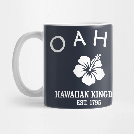 Oahu Hawaii Vintage Retro Mug - White Logo