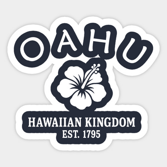 Oahu Hawaii Vintage Retro Sticker - White Logo