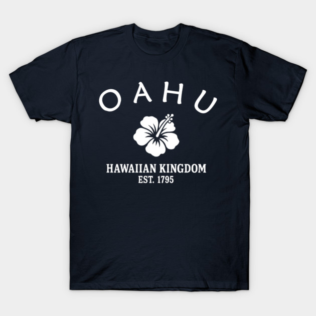 Oahu Hawaii Vintage Retro Women's T-Shirt - White Logo - Various Colors
