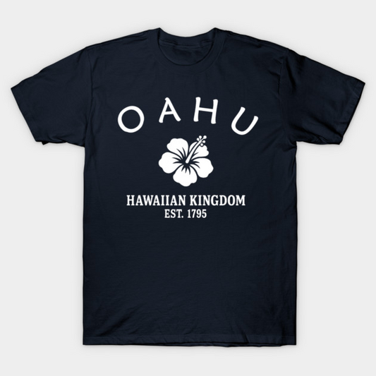 Oahu Hawaii Vintage Retro Women's T-Shirt - White Logo - Various Colors
