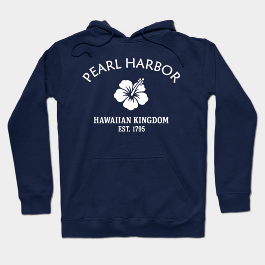 Pearl Harbor Hawaii Vintage Retro Hoodie - White Logo - Various Colors