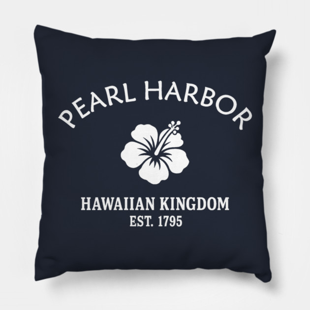 Pearl Harbor Hawaii Vintage Retro Throw-Pillow - White Logo
