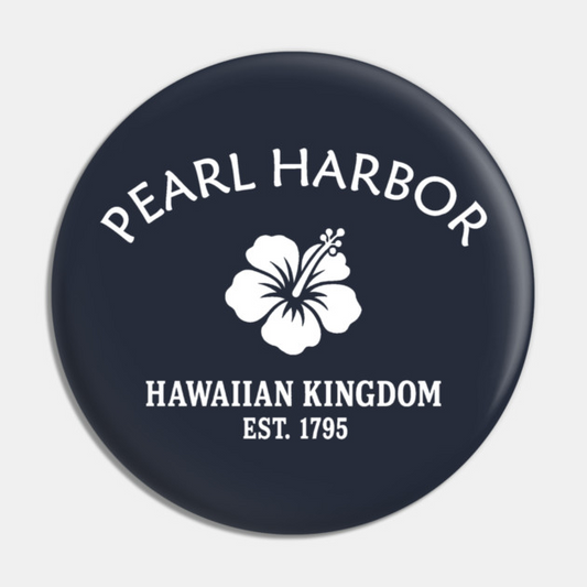 Pearl Harbor Hawaii Vintage Retro Pin - White Logo