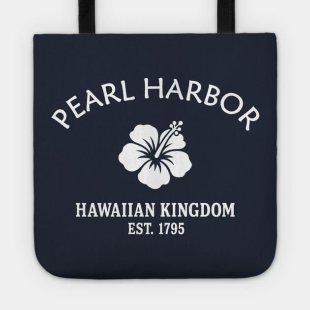 Pearl Harbor Hawaii Vintage Retro Tote - White Logo