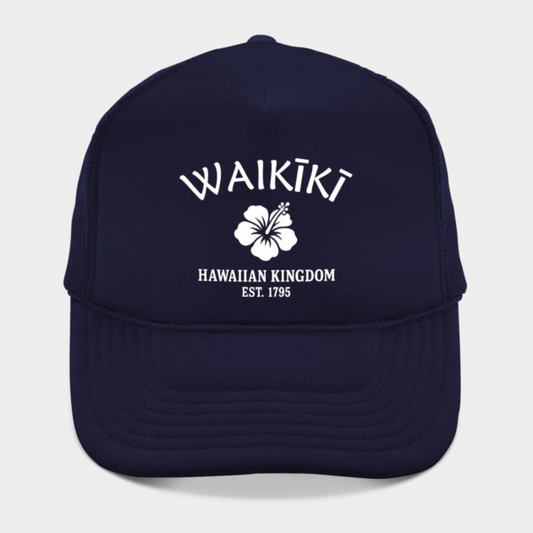 Waikiki Hawaii Vintage Retro Hat - White Logo - Various Colors