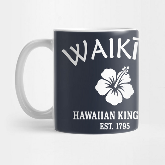 Waikiki Hawaii Vintage Retro Mug - White Logo