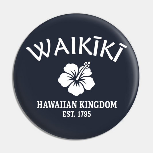 Waikiki Hawaii Vintage Retro Pin - White Logo