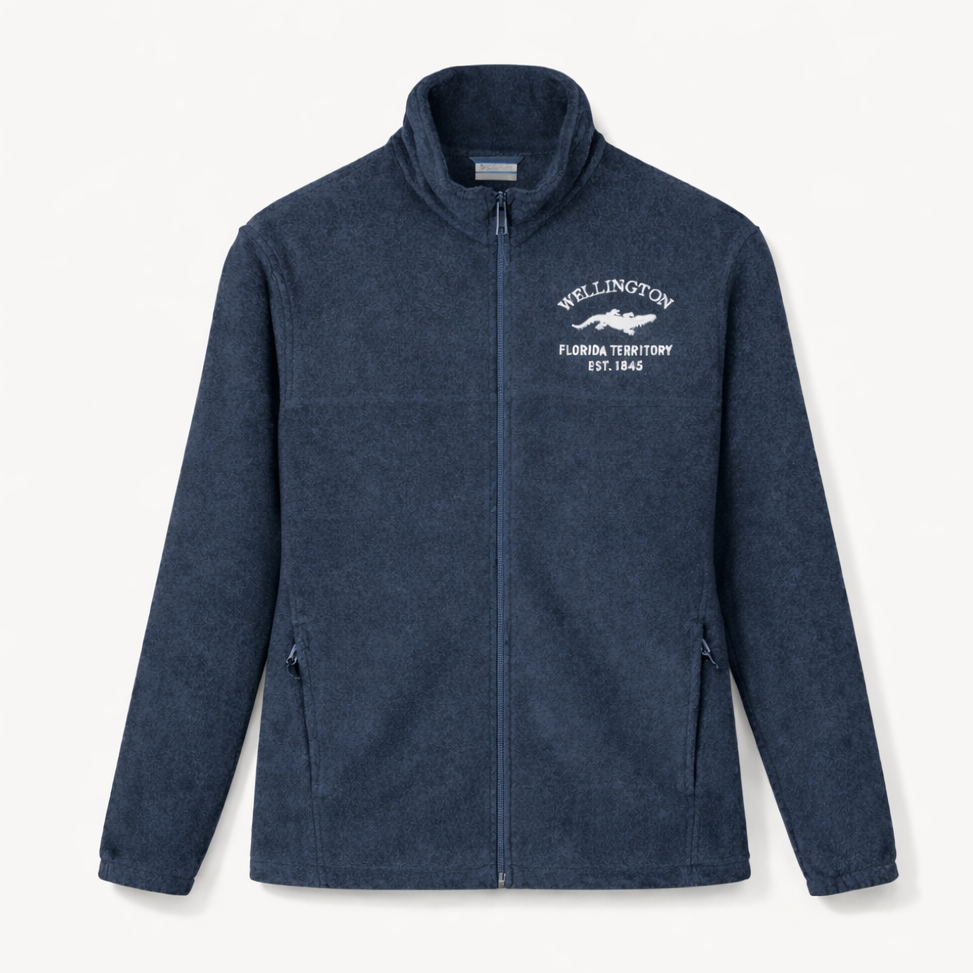 Wellington 2026 Florida Vintage Retro Unisex Embroidered Columbia® Fleece Jacket - White Logo
