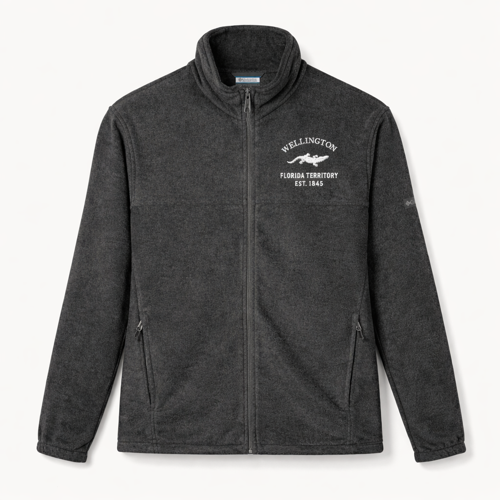 Wellington 2026 Florida Vintage Retro Unisex Embroidered Columbia® Fleece Jacket - White Logo