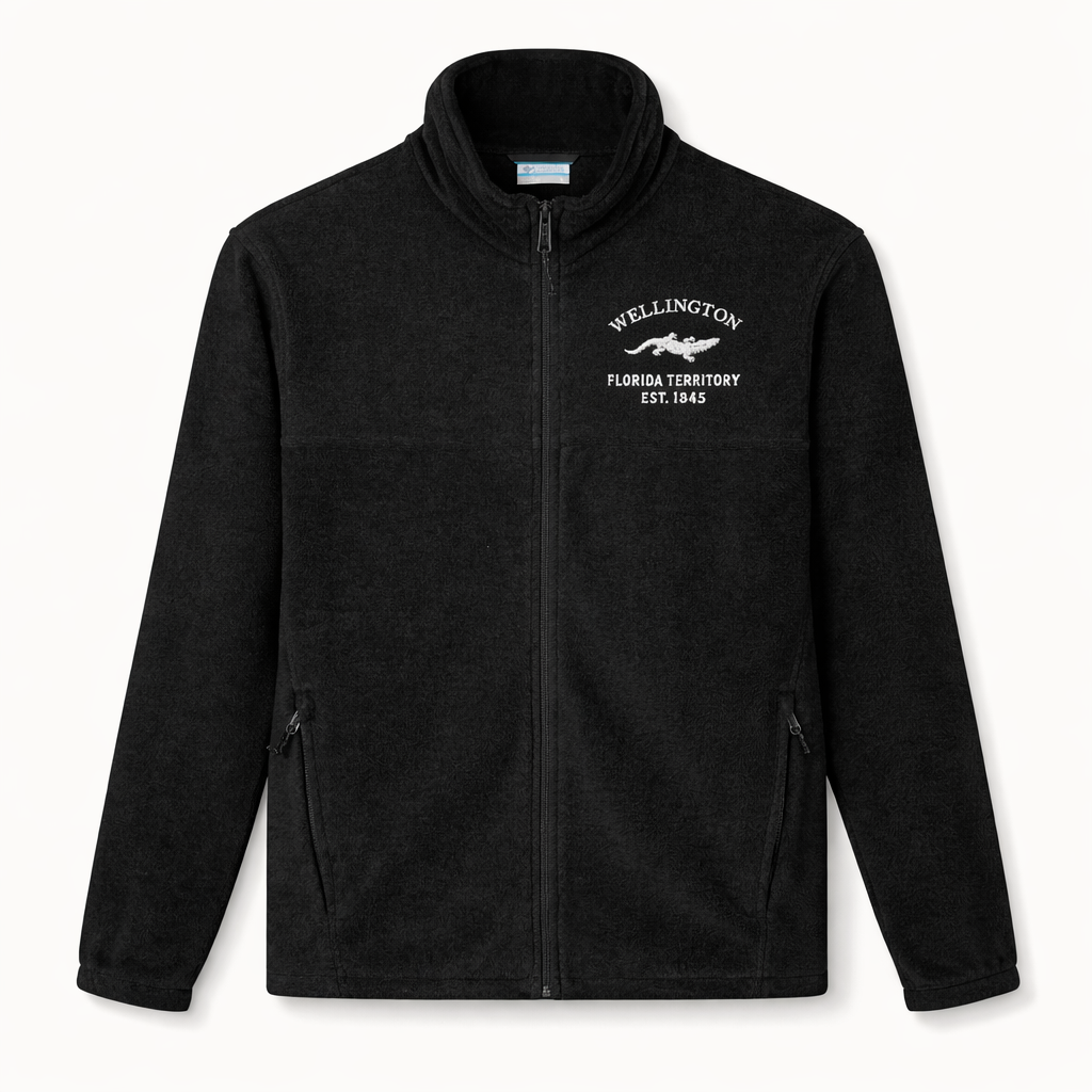 Wellington 2026 Florida Vintage Retro Unisex Embroidered Columbia® Fleece Jacket - White Logo