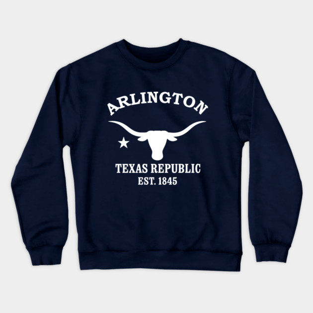 Arlington Texas Vintage Retro Crewneck Sweatshirt - White Logo - Various Colors