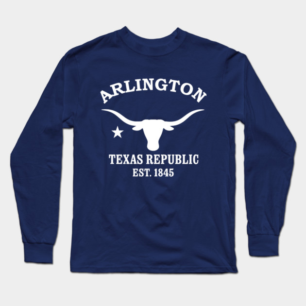 Arlington Texas Vintage Retro Adult Long-Sleeve T-Shirt - White Logo - Various Colors